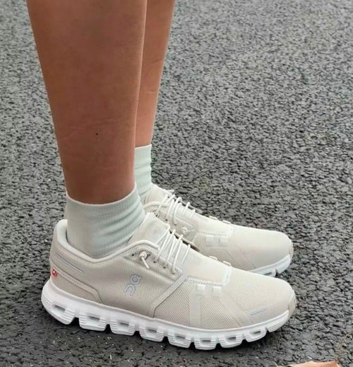 On Cloud 6 Pearl White Lifestyle Sneakers