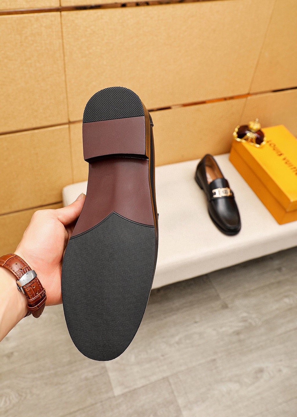Louis Vuitton Black Hardware Loafers — side