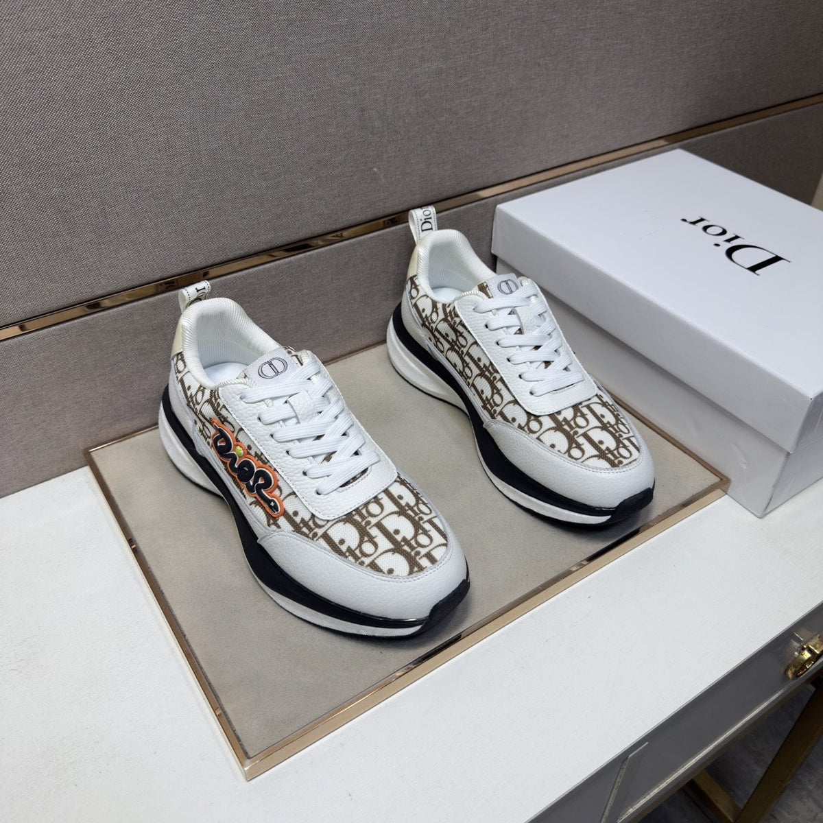 Dior Patterned Low-Top Men's Sneakers — front