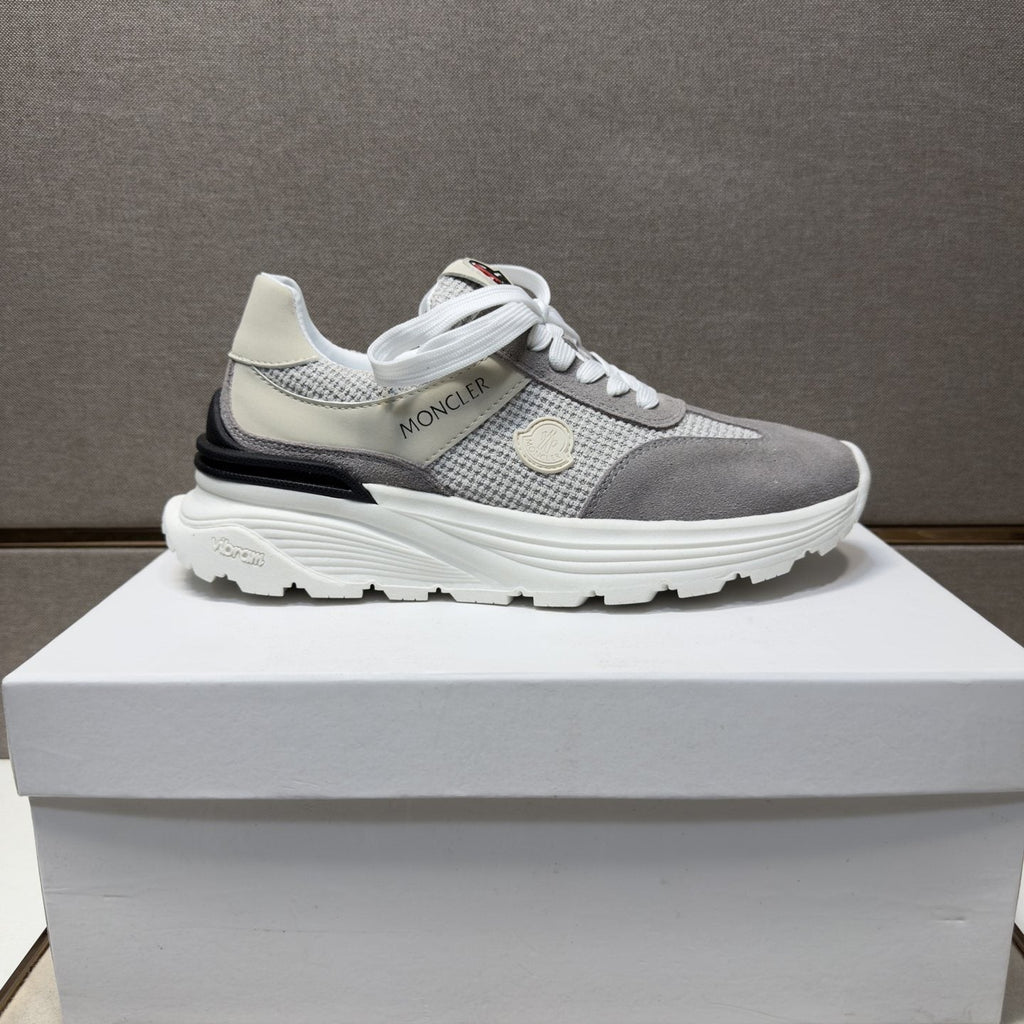 Moncler Mixed-Material Low-Top Sneakers — side