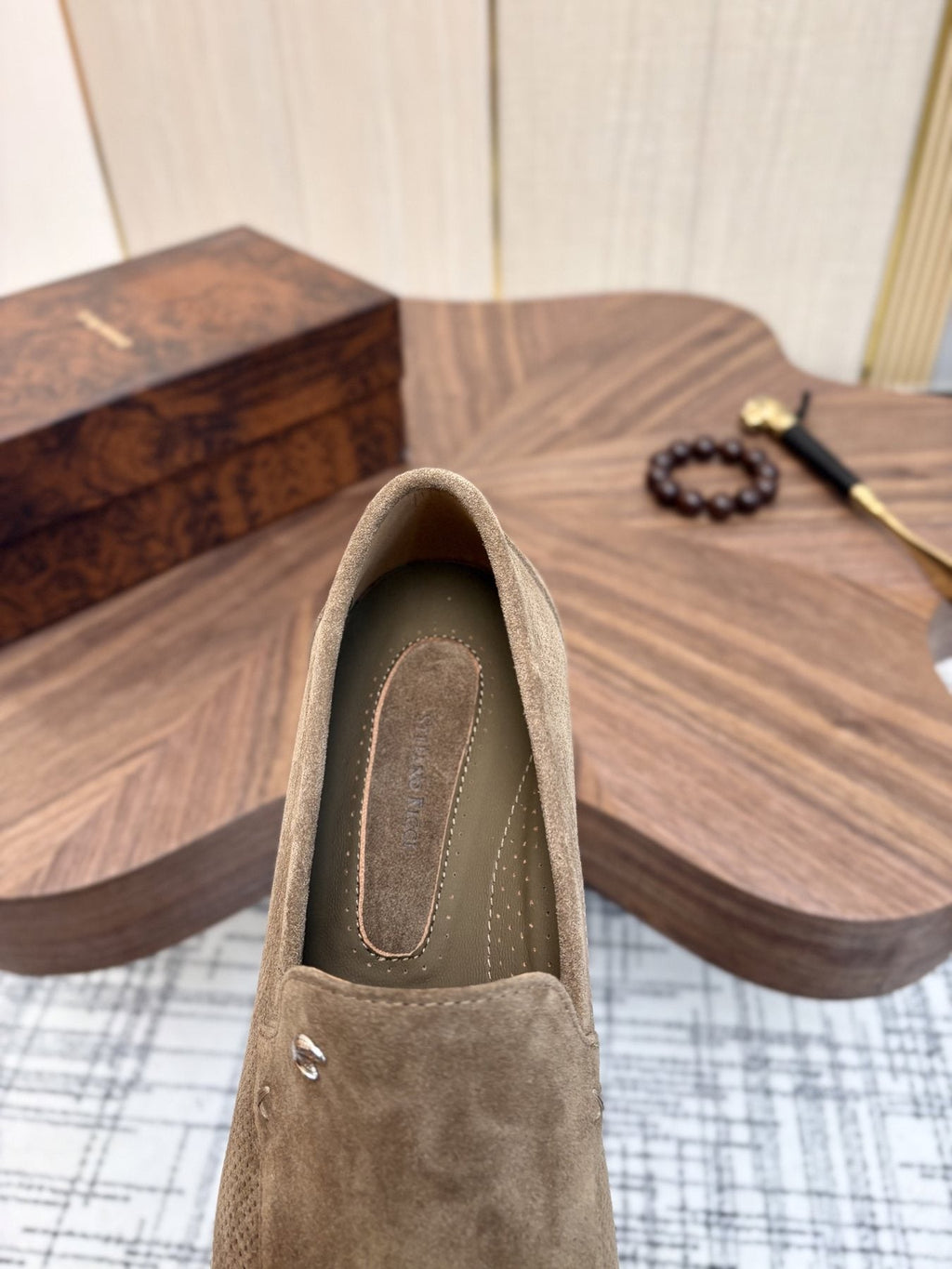 Stefano Ricci Perforated Slip-On Shoes — detail