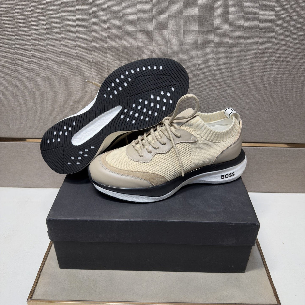 Hugo Boss Mixed-Material Lace-Up Sneakers — back