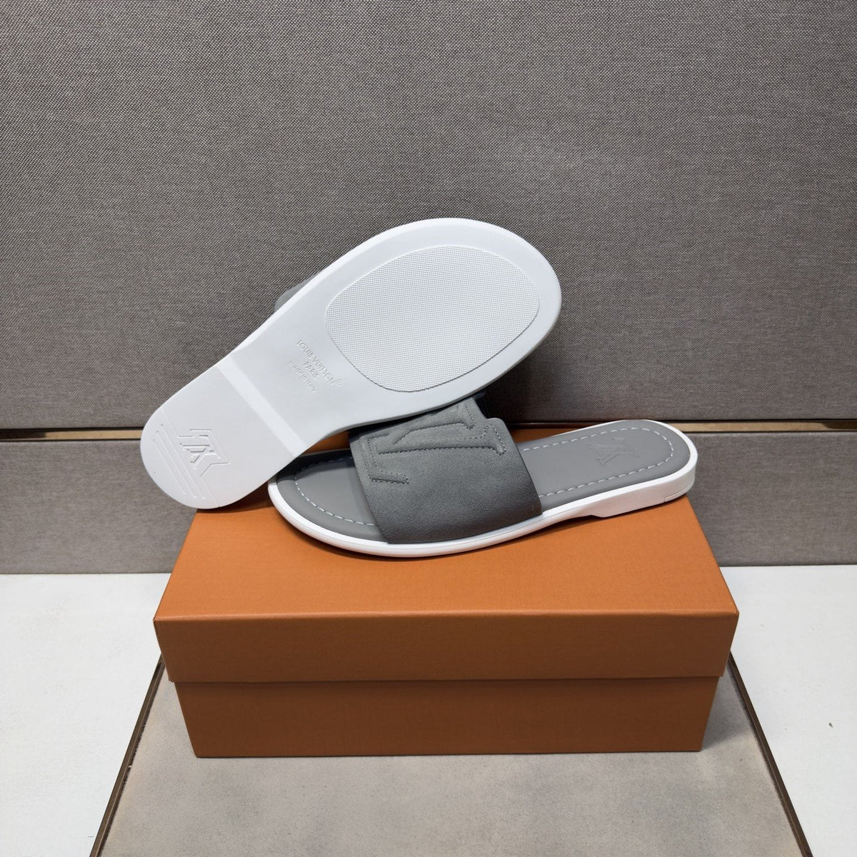 Louis Vuitton Embossed Strap Slide Sandals — side