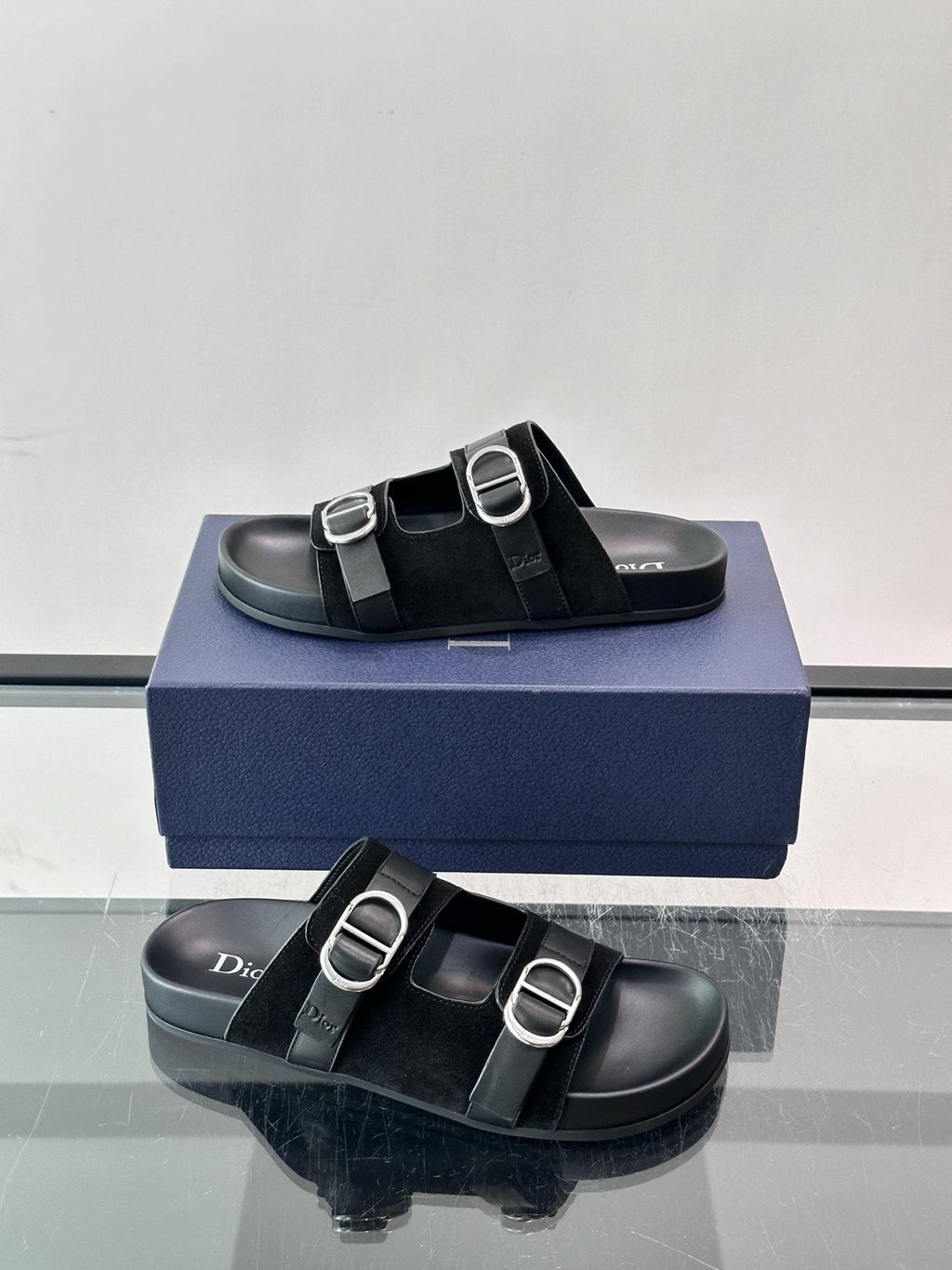 Dior Two-Strap Buckle Sandals — front