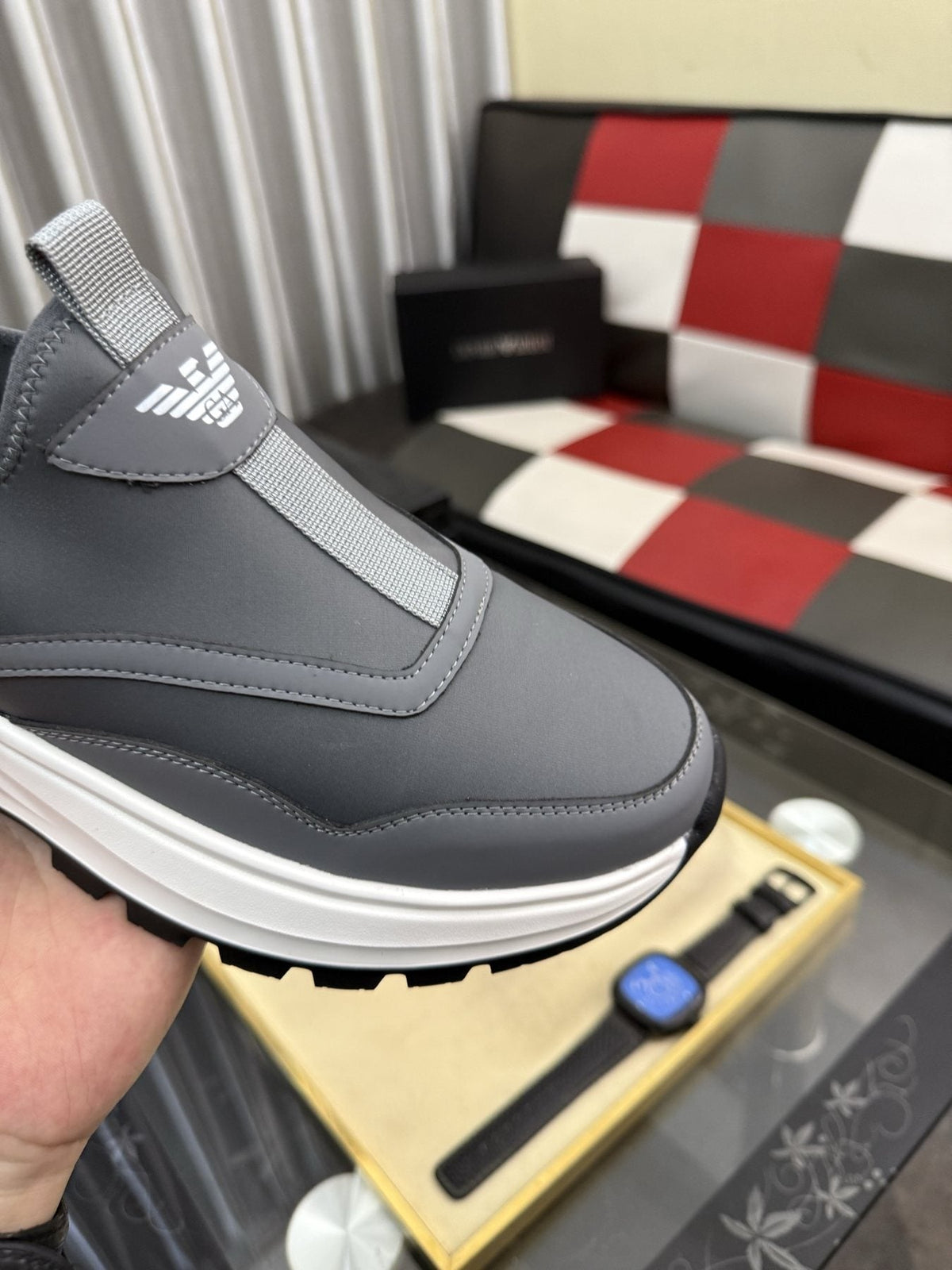 Armani Layered Slip-On Sneakers — detail
