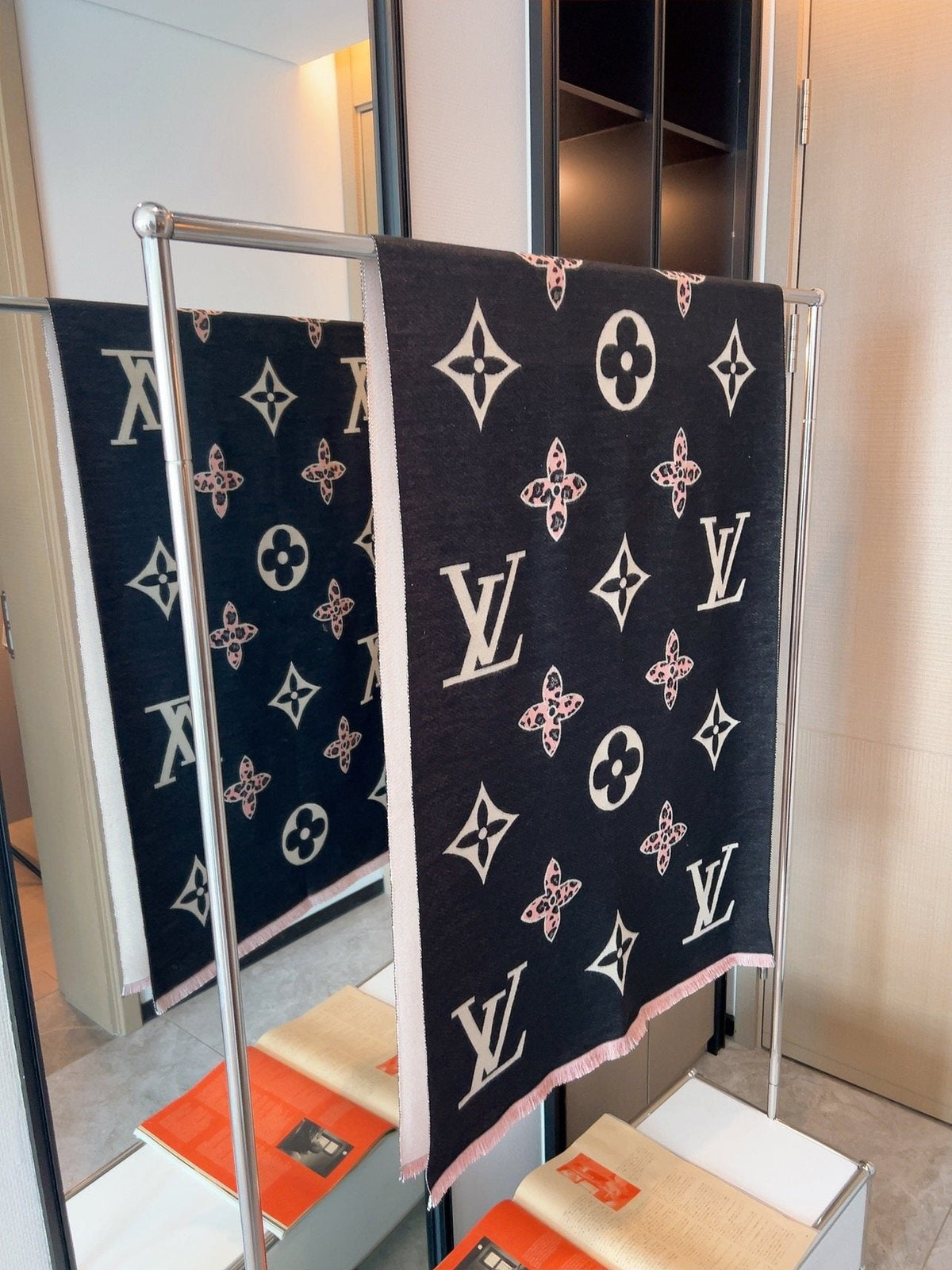Louis Vuitton Monogram Fringed Scarf — front