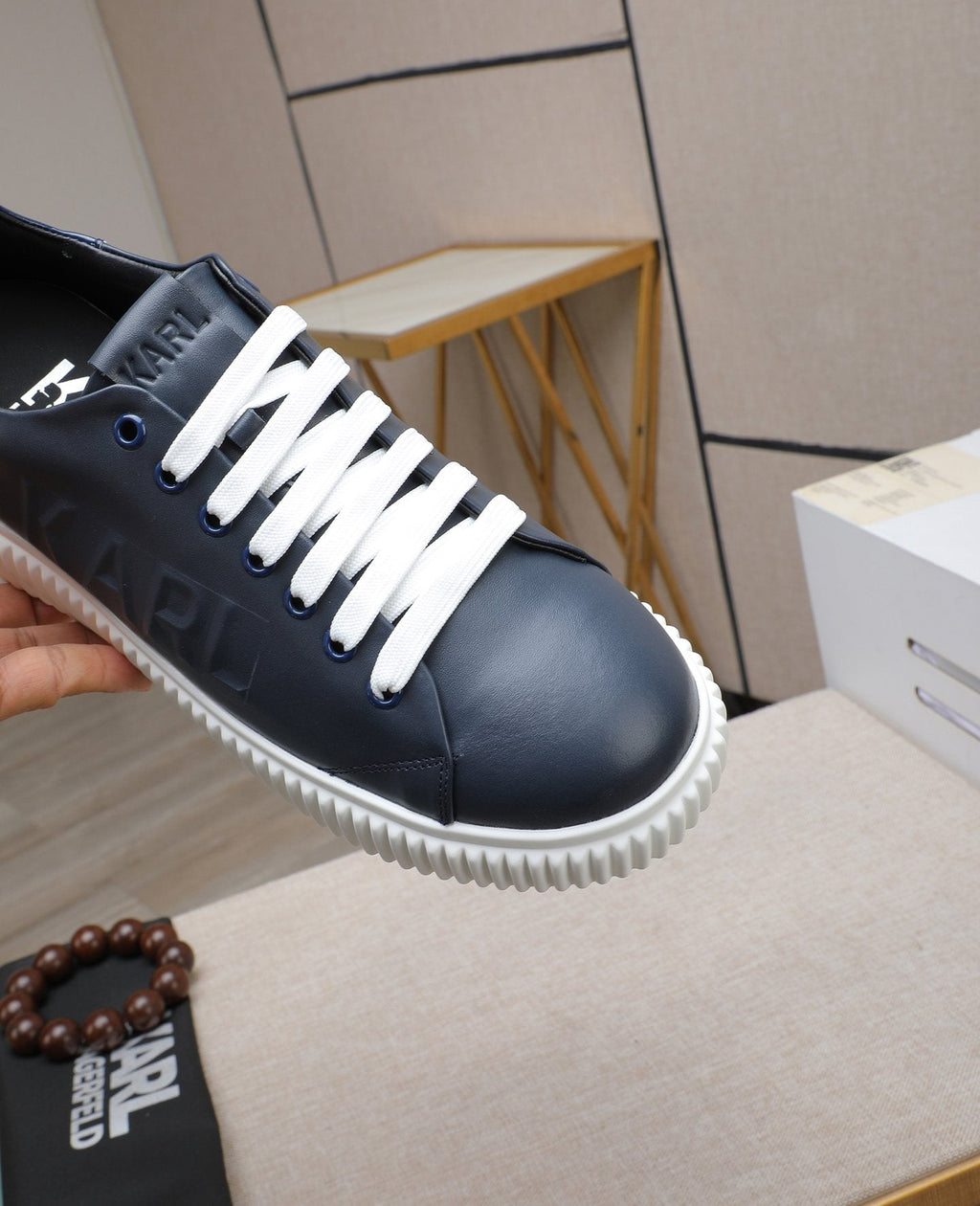 Karl Lagerfeld Embossed Logo Low-Top Sneakers — detail