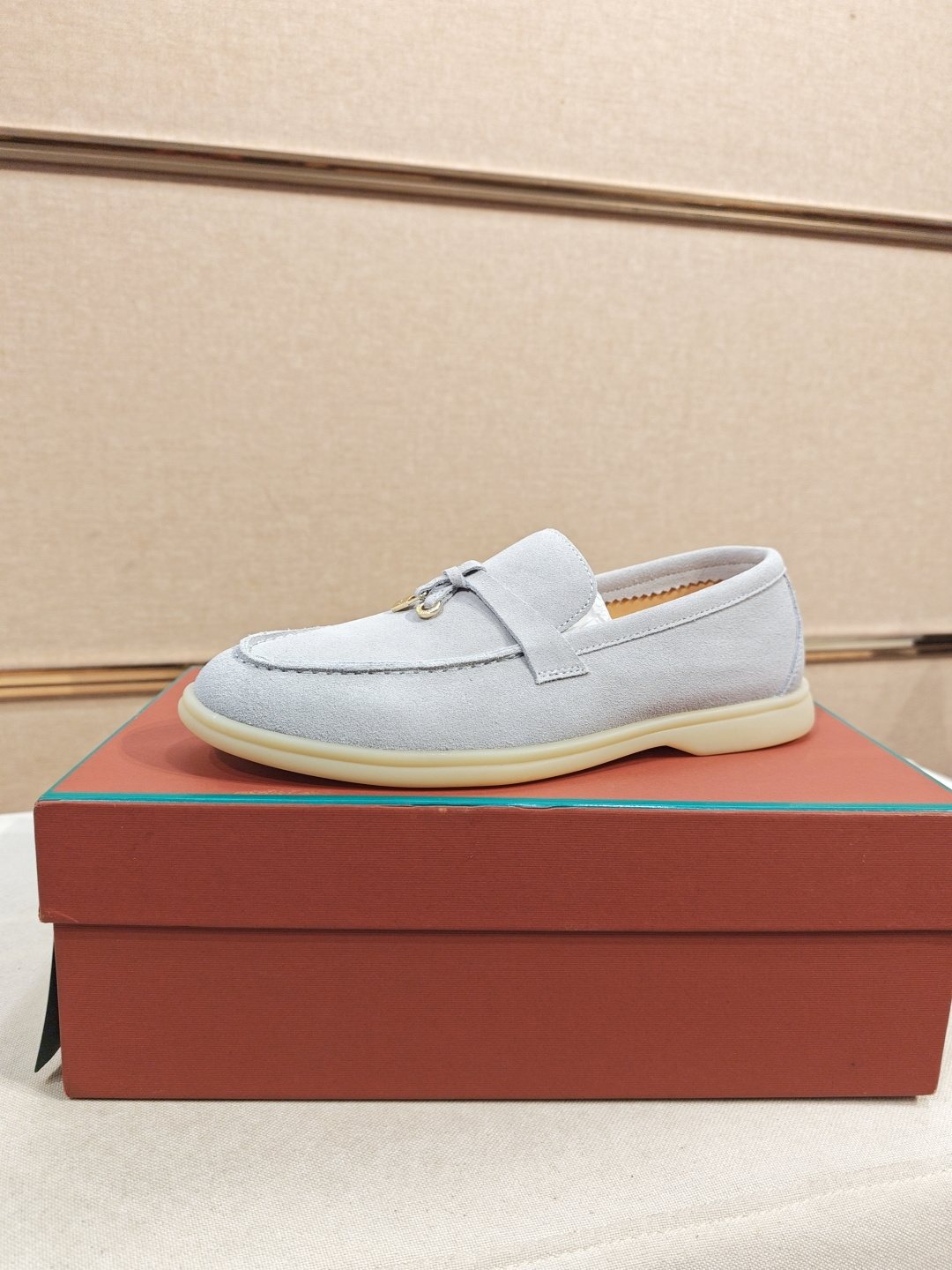 Loro Piana Metal-Charm Moc Toe Loafers — side