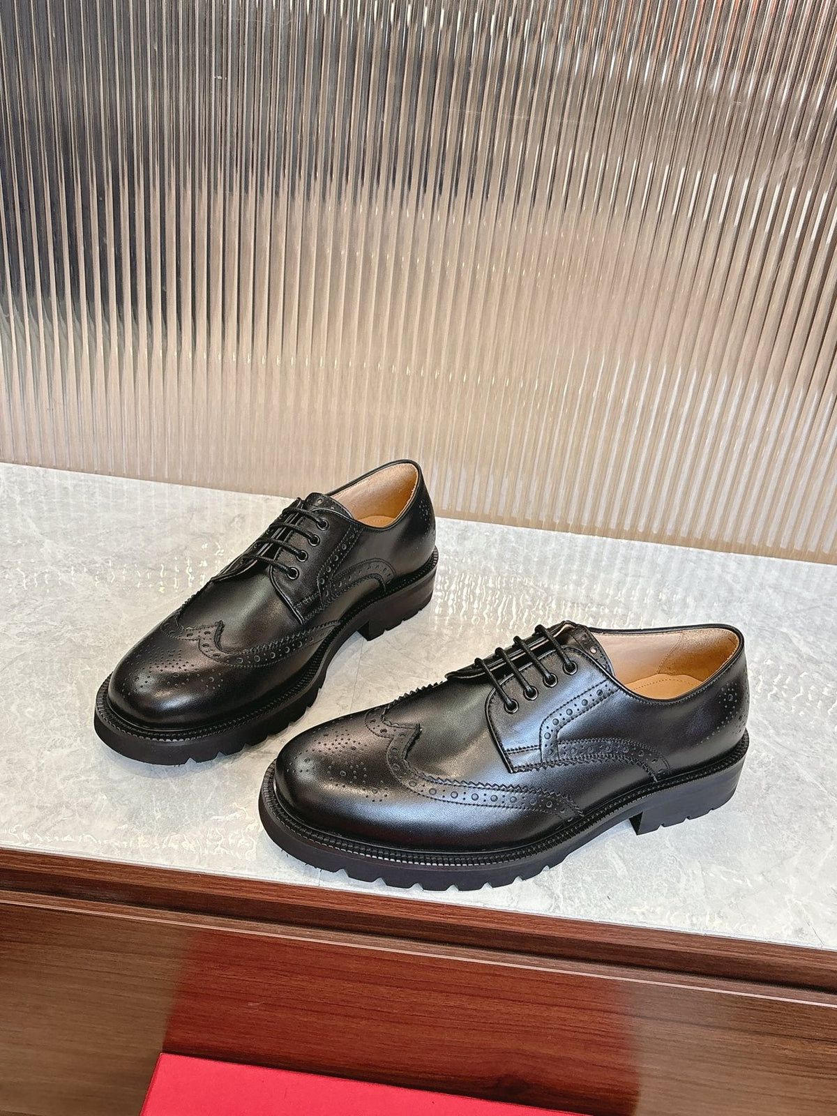 Ferragamo Men's Brogue Derby Shoes — side