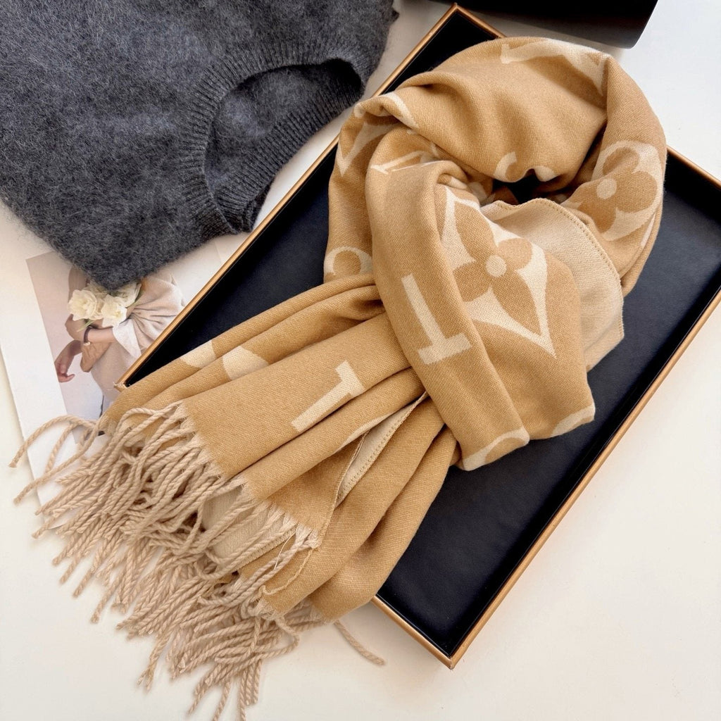 Louis Vuitton Monogram Fringe Scarf — side